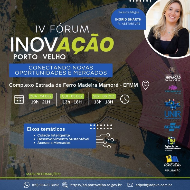 IV Fórum de Inovação de Porto Velho inicia nesta quarta-feira, 04