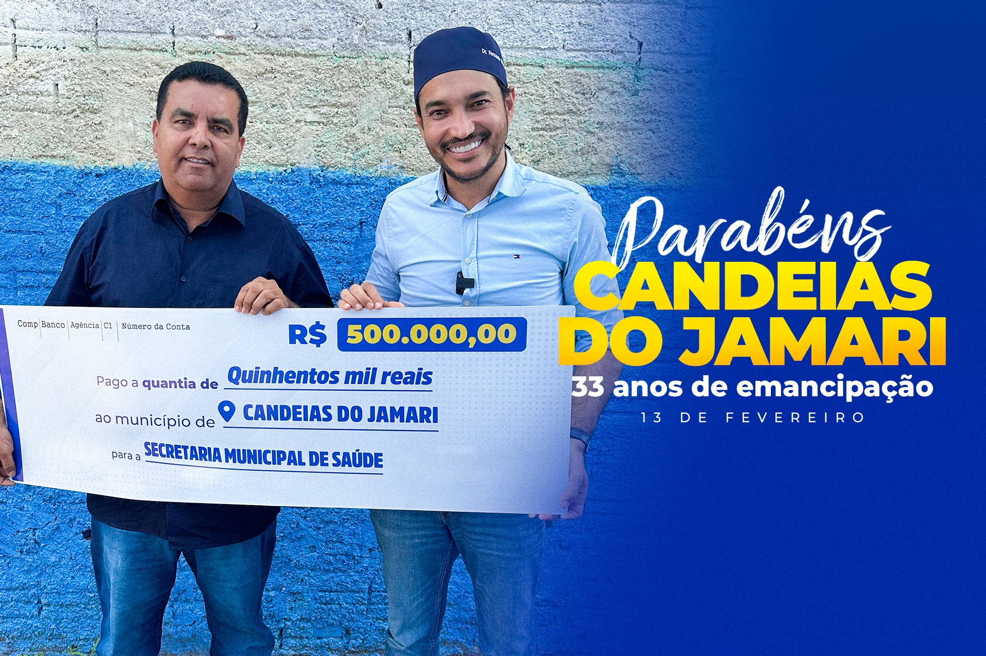 Dr. Fernando Máximo destina R$ 500 mil para a saúde de Candeias do Jamari